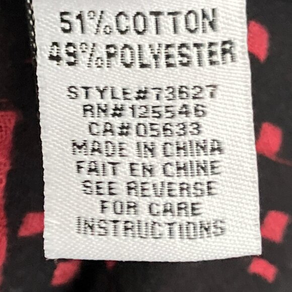 Habitat Clothes To Live In Medium M Red Black Geo Pattern Gauze Cotton Blend Top - Picture 4 of 4